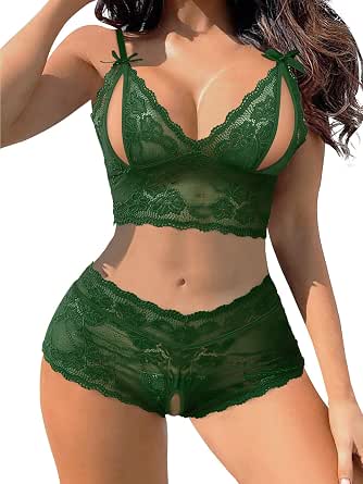 Lilosy Women's Lingerie Set 2 Pcs Sexy Pajama Bra and Panty