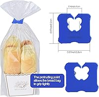 Vista 2 de 100 clips de plástico reutilizables para pan, mantén tu comida fresca con clips para bolsas de alimentos de 7/8 x 7/8 pulgadas (azul)