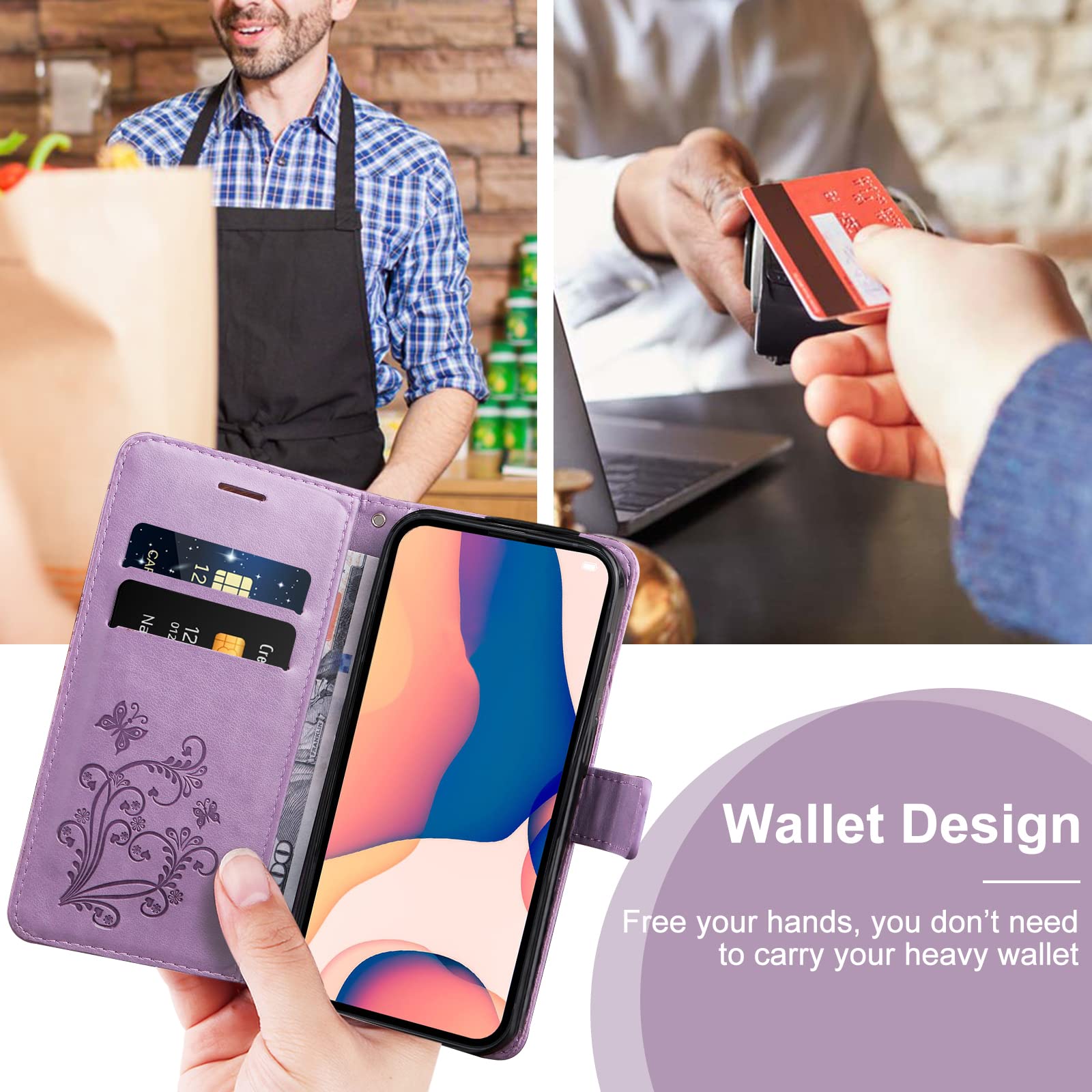 HualuBro Cover Portafoglio Per Oppo Find X2 Neo | Flip Cover A Libro In Pelle PU Con Chiusura Magnetica | 5 Slot Carte E Tasca | Funzione Stand | Colore Rosa - 2