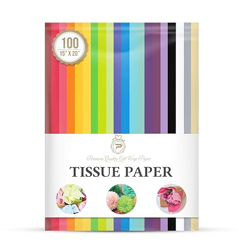 Tissue Paper for Gift Wrapping (100 Sheets) 20 Assorted Colors,