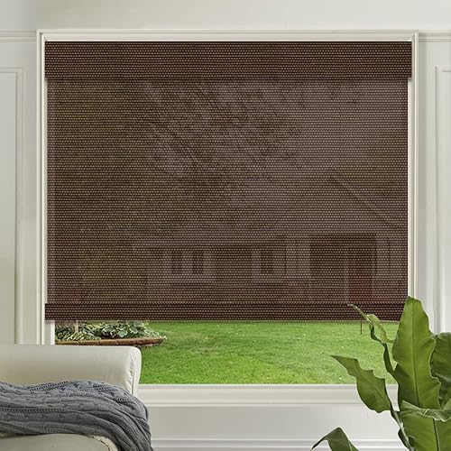 Miniatura 2 de LETAU Persianas enrollables de madera sin cordón para ventana, cortinas de bambú con filtro de luz para interiores, hogar, oficina, cocina, patrón 10