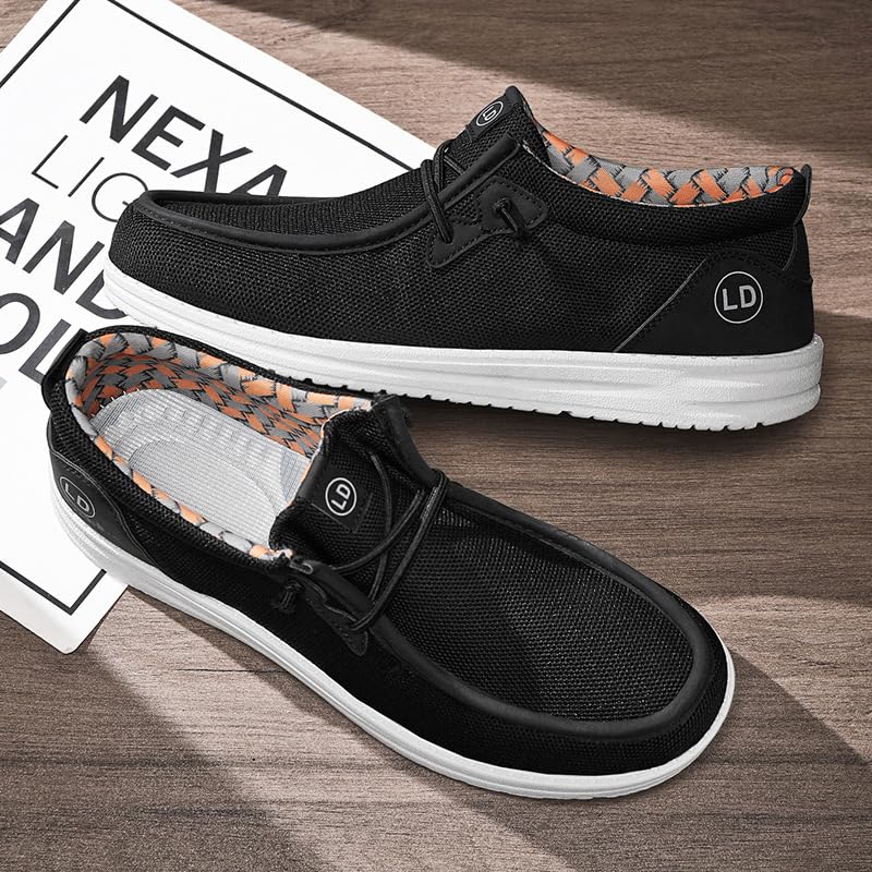 Men's Slip-On Canvas Loafers - Breathable Lightweight Casual Shoes with One-Piece Design, Effortless Daily Wear3