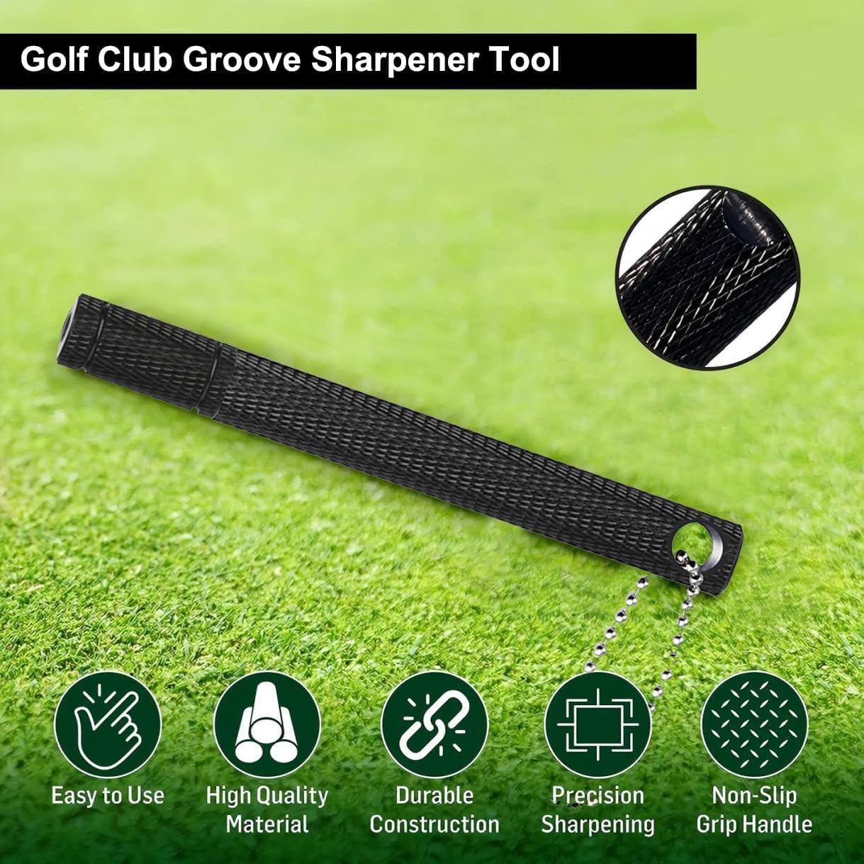 Beruth Golf Club Groove Sharpener Tool - Re-Grooving & Cleaning Tool for Irons and Wedges - Precision Groove Sharpener for Enhanced Spin and Accuracy - Durable Stainless Steel Design - Image 5