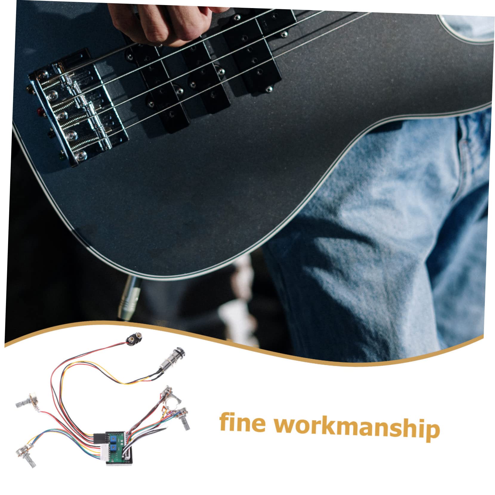 Bassgitarren Tonregler Kabelbaum 1 Satz Volume B100k Tone A250k | System Iii mit Fünf Potentiometern, 3-band Eq für E-bass und E-gitarre, Silber