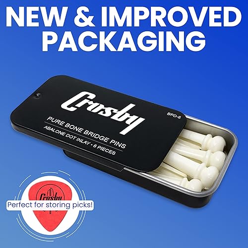 Miniatura 15 de Crosby Pines de puente de hueso puro ranurado para guitarra acústica de 6 y 12 cuerdas