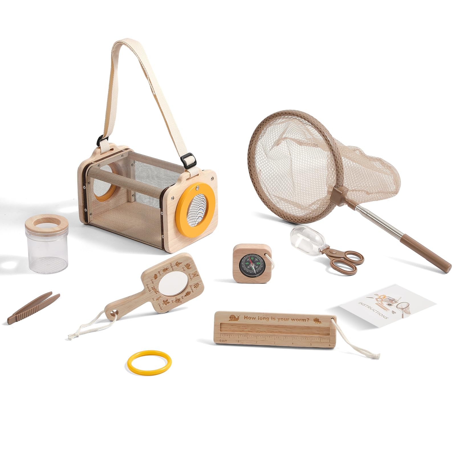 Amazon | WOODEN TEETHER 昆虫採集セット 虫取りセット 木製 キッズ