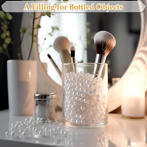 Miniatura 7 de Anezus 2205 perlas blancas para manualidades, cuentas de perlas falsas de varios tamaños, perlas para coser, cuentas de perlas sueltas a granel con