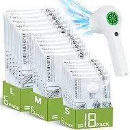 Travel Vacuum Storage Bag with Rechargeable Cordless Pump, 18 Pack Vacuum Seal Space Saver Bags for Clothing Clothes Luggage & Suitcase Compression Packing