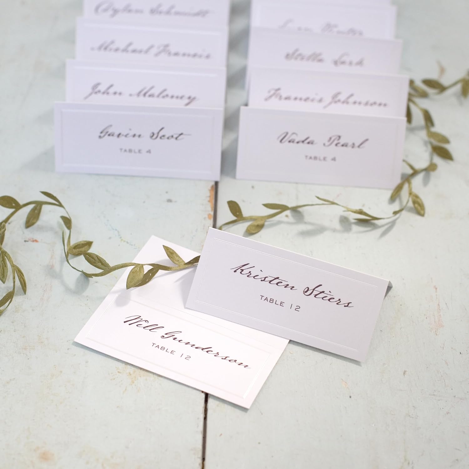 Gartner Studios Printable Place Cards, White Pearl Border, 48 Count