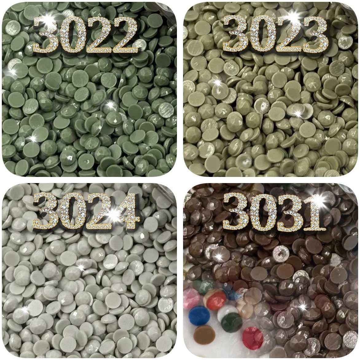 Carsilers Diamonds Painting Accessories,Replacement for Missing Round Drills 902 904 905 906,Rhinestone Resin Diamond Drill,4 Colors Beads Gems Stones,3500pcs per Color