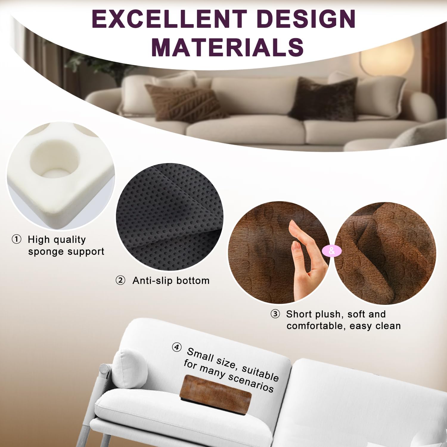 Couch Cup Holder Pillow, 5 Hole Couch Drink Holder! Keep Drinks Hand Side and Keep Temp, Prevent Spills and Use Anywhere. Cup Holder for Couch, Bed, Camping, RV, Car, Beach. Brown