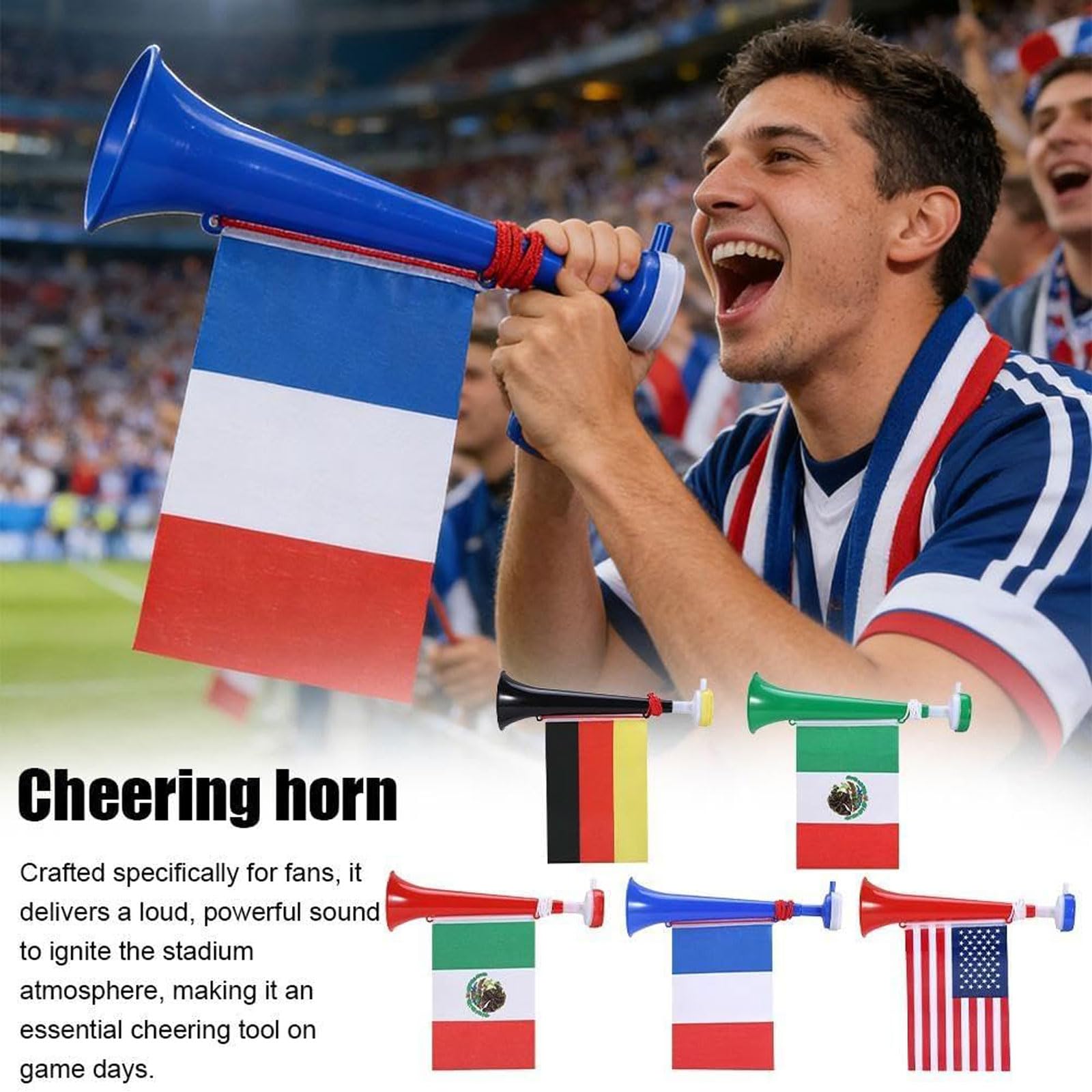 Trompettes Vuvuzela en Plastique Très Bruyant pour Football Match, Fête, Événements Sportifs