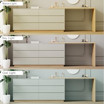 L Shaped Corner Desk with 6 Drawers Reversible Computer Desk with Storage Home Office Writing Study Bedroom Vanity Executive Workstation