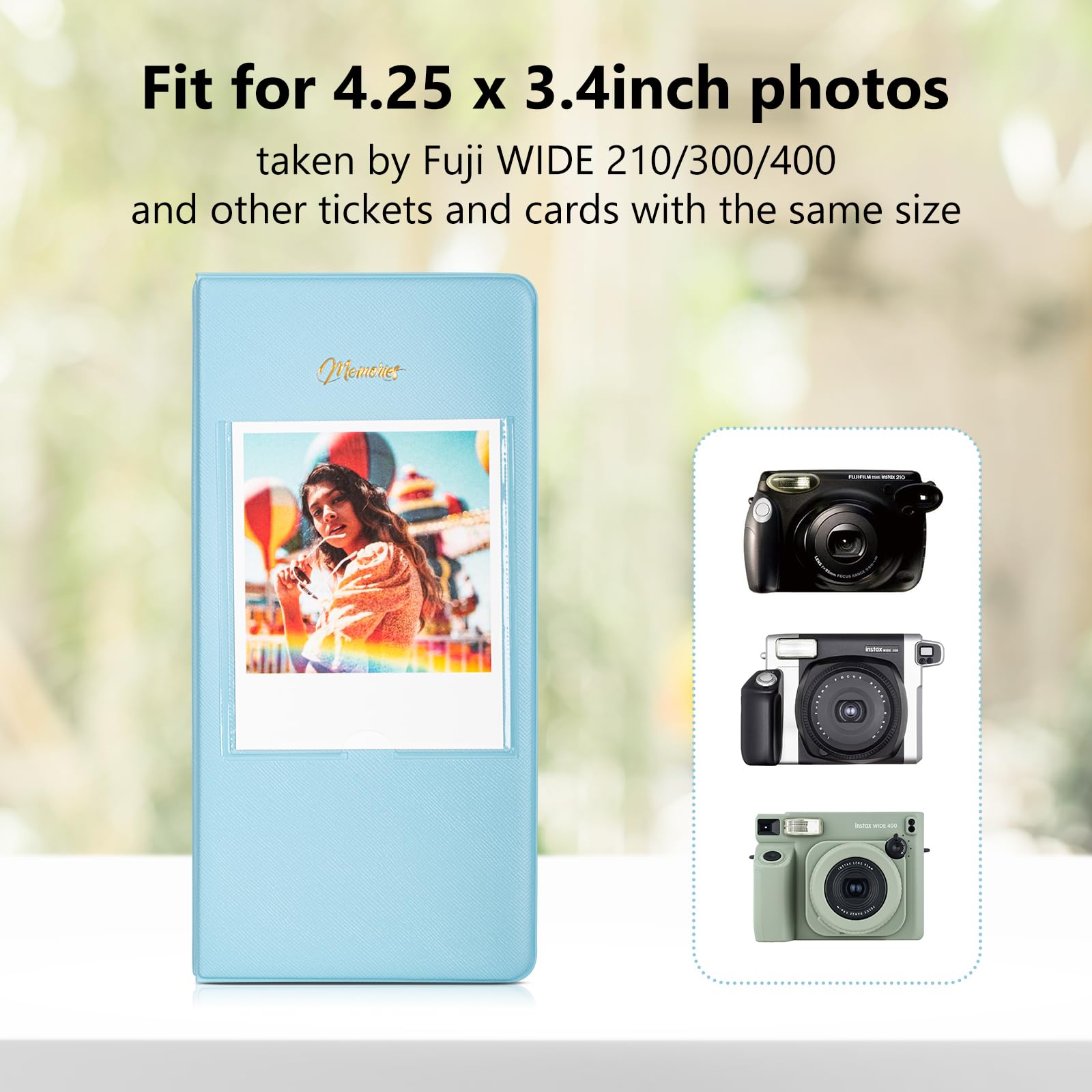 MUZIRI KINOKOO 64 Pockets Photo Album for Fuji Instax Wide 210/300/Wide 400/WIDE EVO/Link WIDE Camera,5-inch Films - Image 2