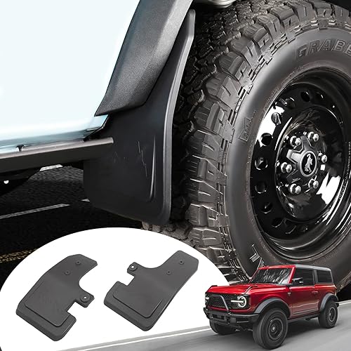 Miniatura 9 de Mabett Solapas de barro para accesorios Ford Bronco 2021 2022 2023 de 24 puertas, no requiere perforación, parte delantera y trasera, 4 unidades