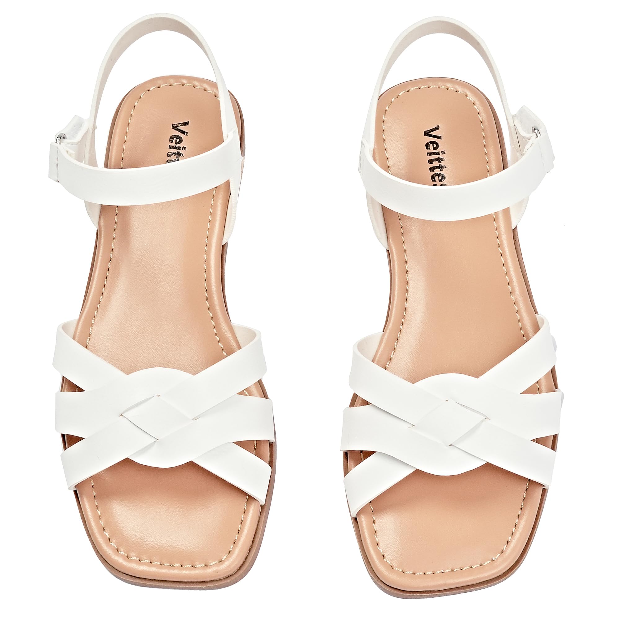 Veittes Women's Flat Slide Sandals-Casual Ladies Flat Summer Sandals.