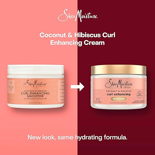 Miniatura 3 de SheaMoisture Crema Smoothie para Definir Rizos de Coco y Hibisco para Cabello Grueso y Rizado, Libre de Sulfatos y Parabenos, 12 onzas