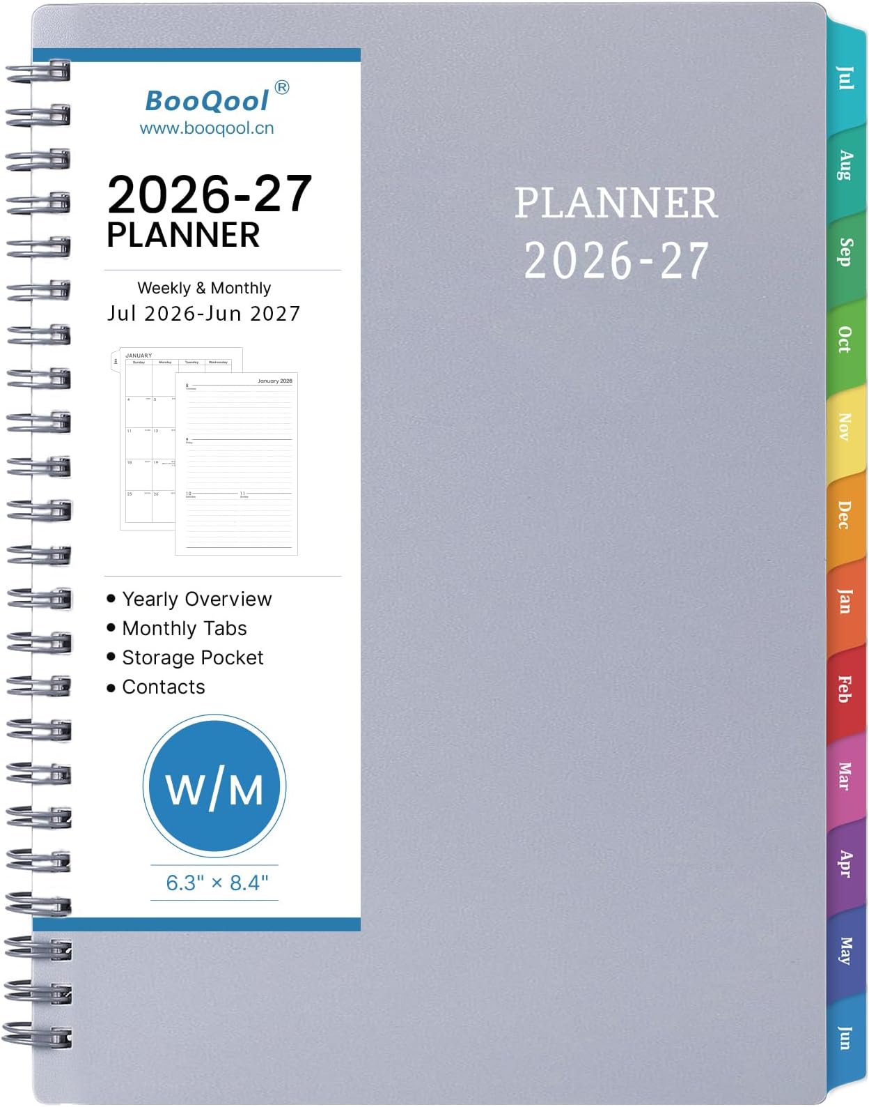 2025 Planner - Jan 2025 - Dec 2025, Planner 2025, 2025 Planner Weekly and Monthly, 6.25" × 8.3", Tabs, Inner Pocket, Strong Twin-Wire Binding, Improving Your Time Management Skill