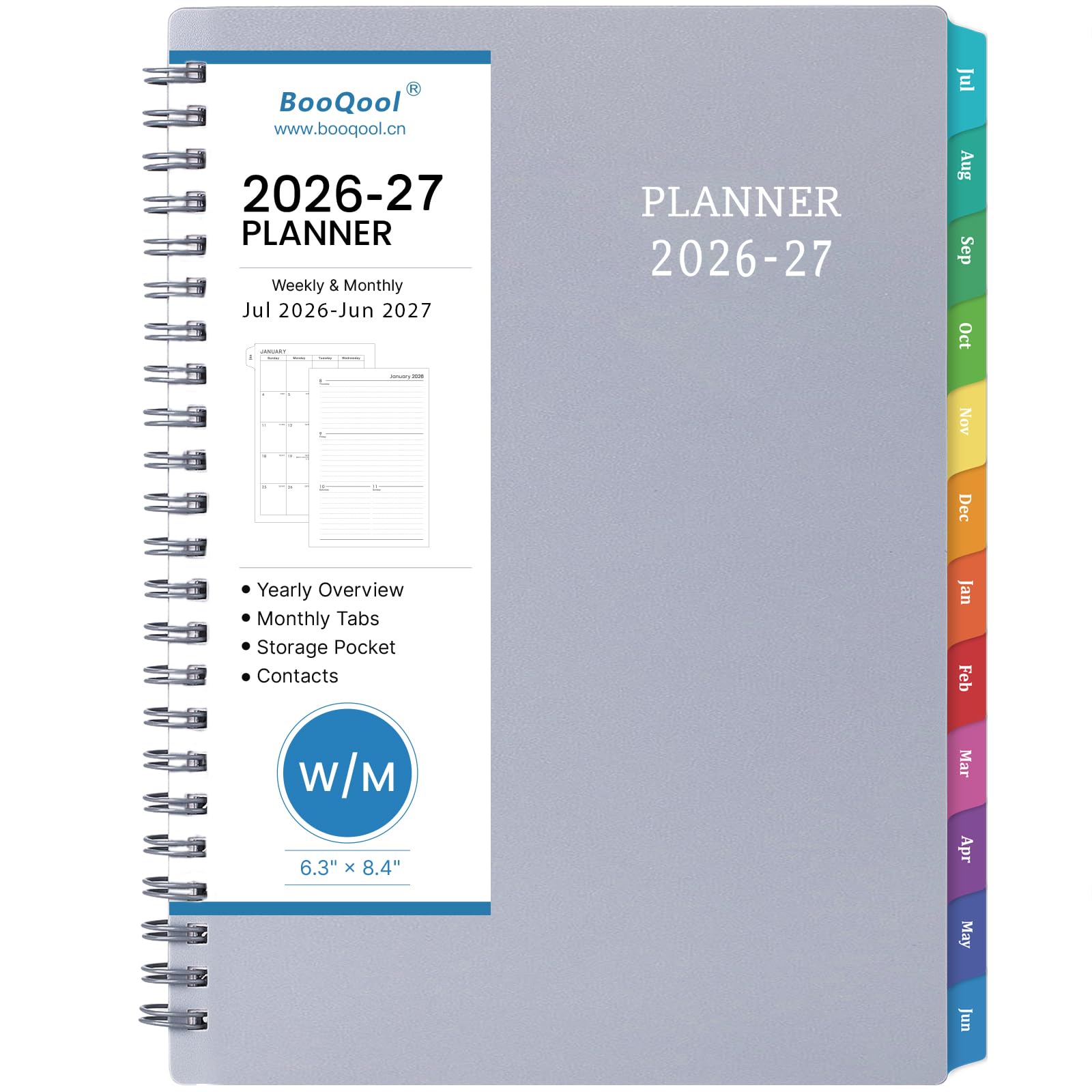 2025 Planner - Jan 2025 - Dec 2025, Planner 2025, 2025 Planner Weekly and Monthly, 6.25" × 8.3", Tabs, Inner Pocket, Strong Twin-Wire Binding, Improving Your Time Management Skill