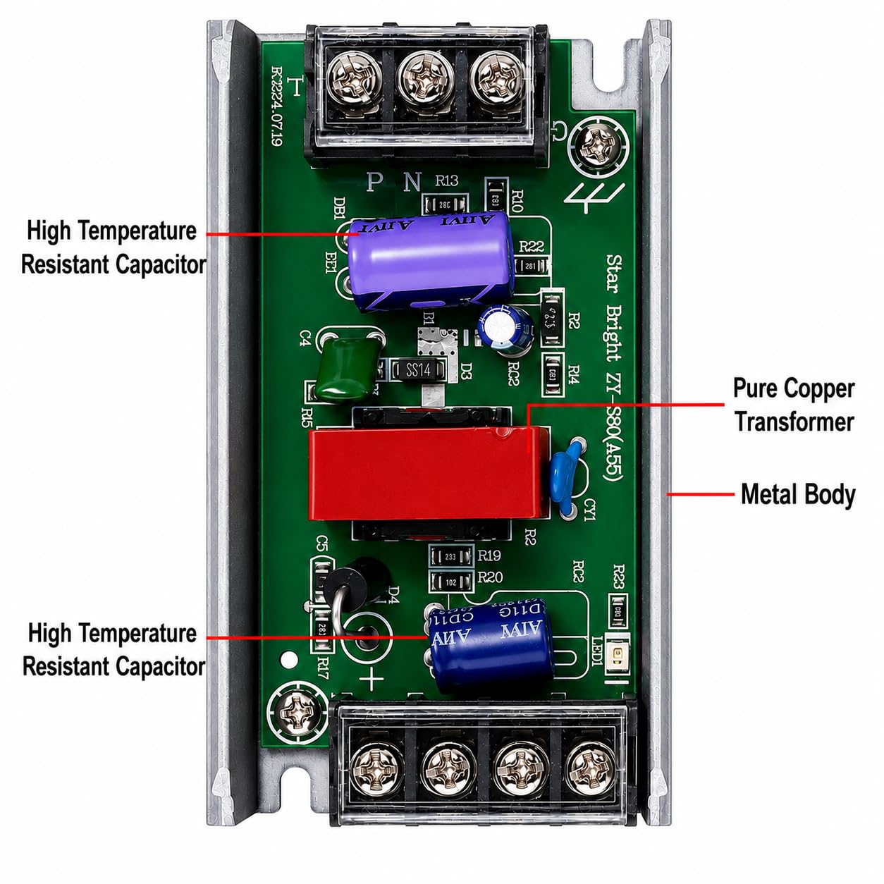 YSD 12 Volt 5 Ampere 60 Watt SMPS for LED Signage, Strip Lights, Decorative Lighting, CCTV Surveillance, Industrial Automation (Pack of 1 Piece) (5 AMPS 12V) — Amazon image 5