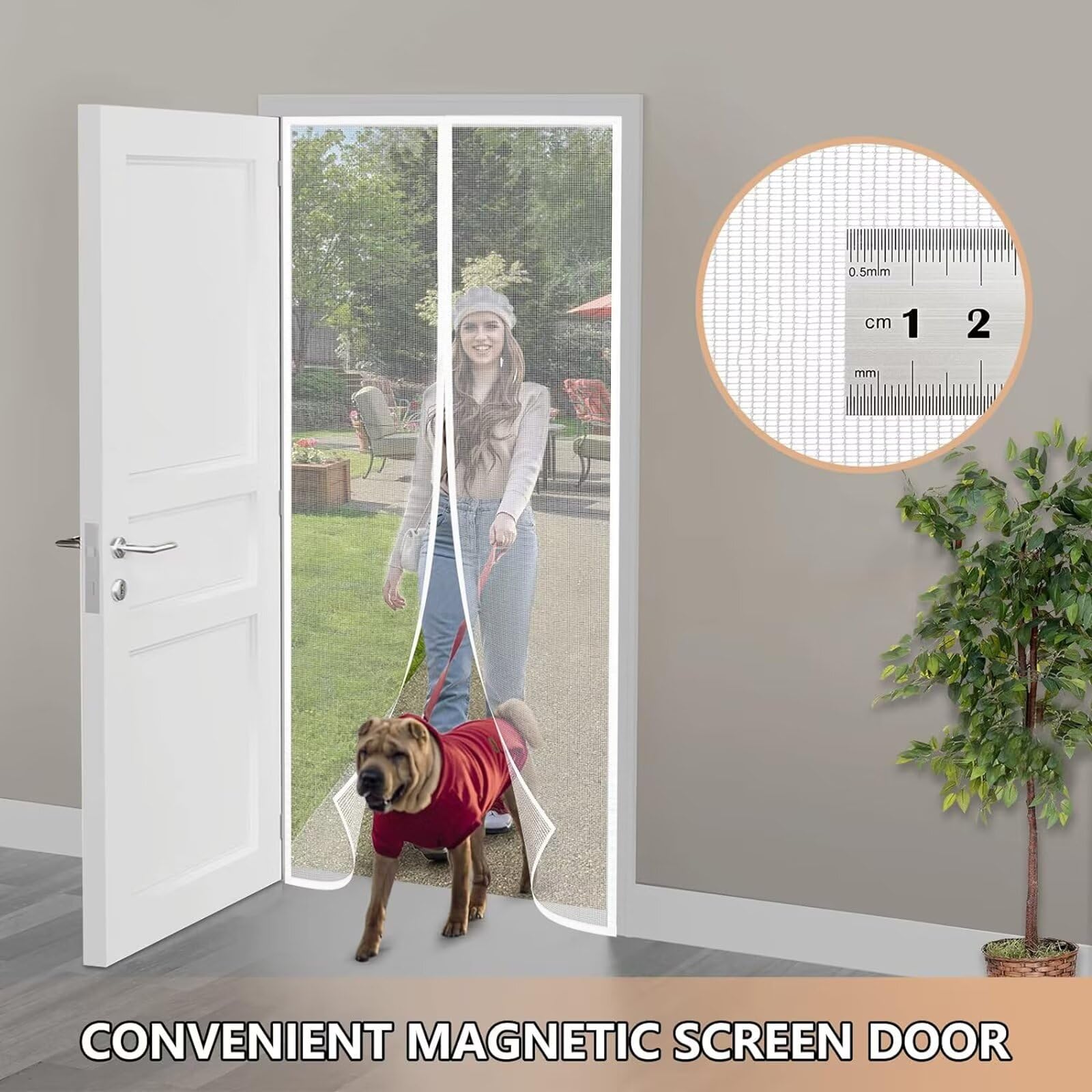 Fliegengitter Magnet-Tür 260x180 Cm – Weiß, Selbstschließend, Ohne Bohren, Für Balkon- & Terrassentüren