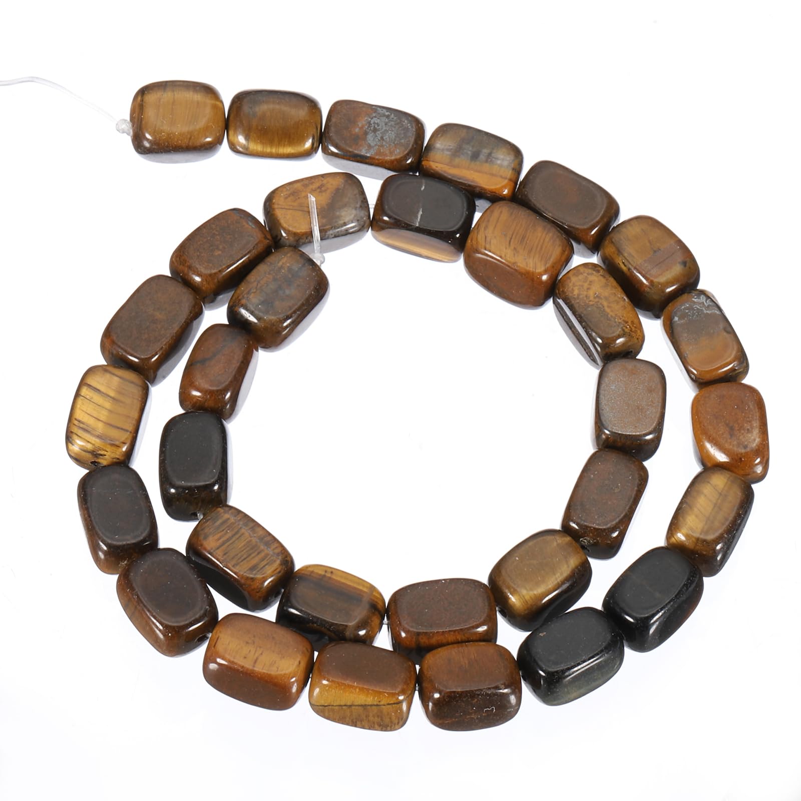 PATIKIL 12x8mm Natural Stone Gemstone Beads for Jewelry Making 1 Strand 15"/38cm Cuboid Loose Spacer Beads Crystal Agate Beads for Bracelet Necklace DIY Art Craft Yellow Brown - Image 4