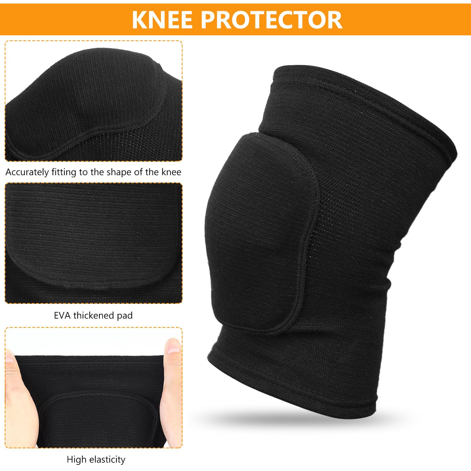 1 Par de Rodilleras para Voleibol Mujer, Rodilleras Deportivas para Baile, Handball, Jardinería, Protectores de Rodilla con Espuma EVA Elástica Antigolpes (Talla M)
