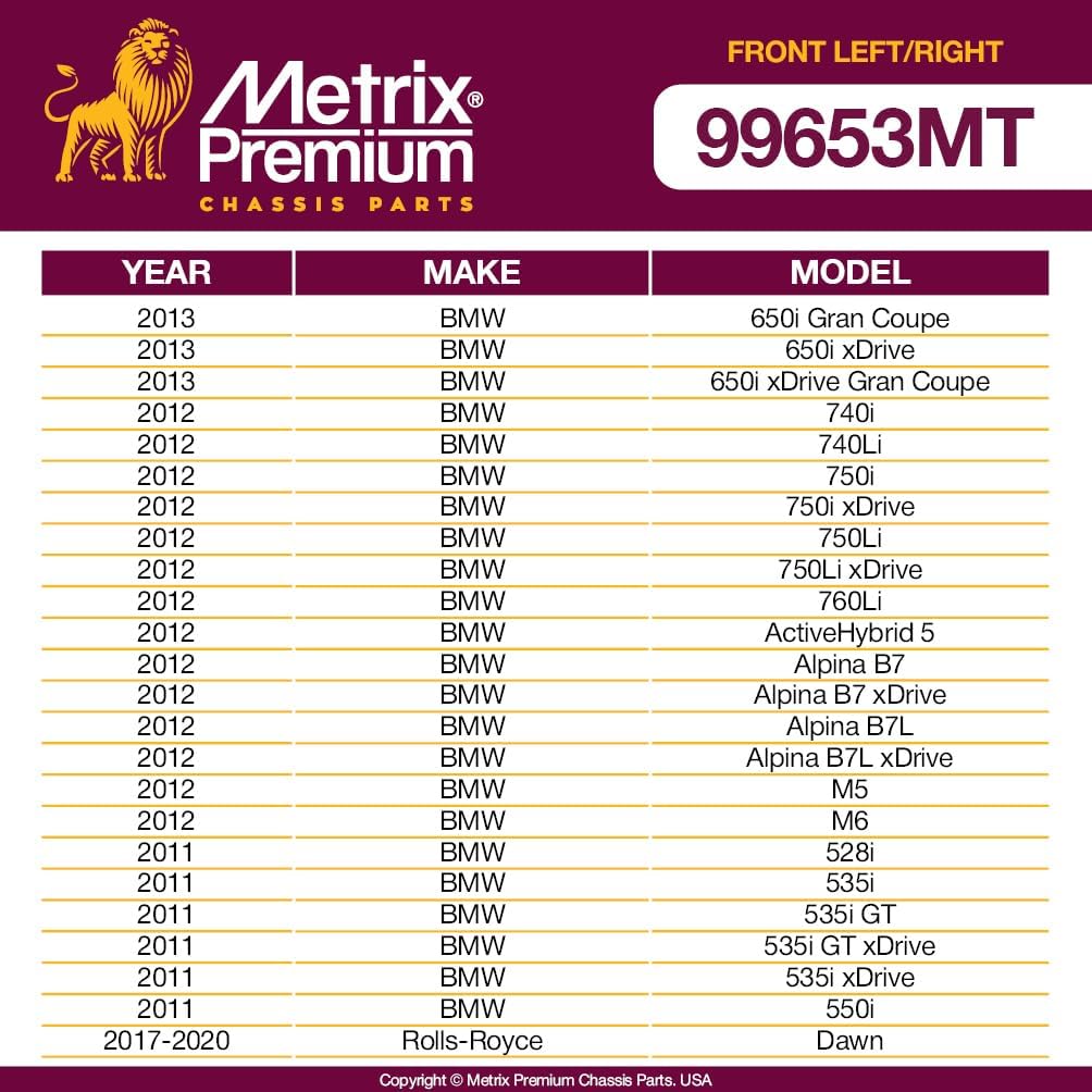 Metrix Premium Chassis Parts - Front Left & Right Tie Rod End Assembly Kit Fits 11-16 BMW 528i, 13-14 528i xDrive, 16-17 535i GT, 14-20 Ghost, EV800923