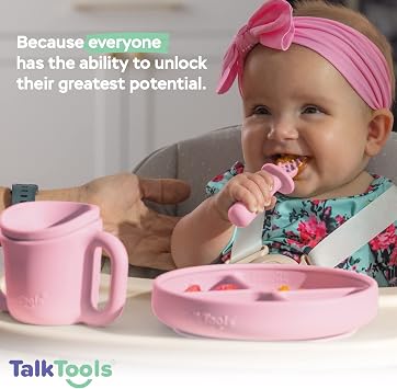 TalkTools ITSY Silicone Training Cup Mini Straw Cup for Baby - Anti Leak, Spill Proof and BPA Free Cup with Straw Insertion for Kids (Bubblegum)