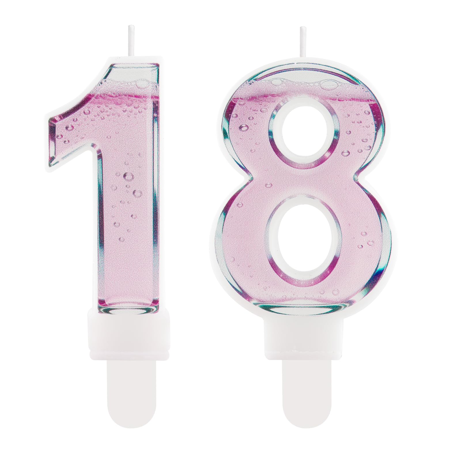 Funny Rosé Champagne Themed Birthday Candles - Number 18 Pink Cocktail Cake Topper Decorations, Sparkling Wine Candles 18 for Women, 18th 21st 30th 40th 50th Birthday Gifts for Mum Her Best Friend