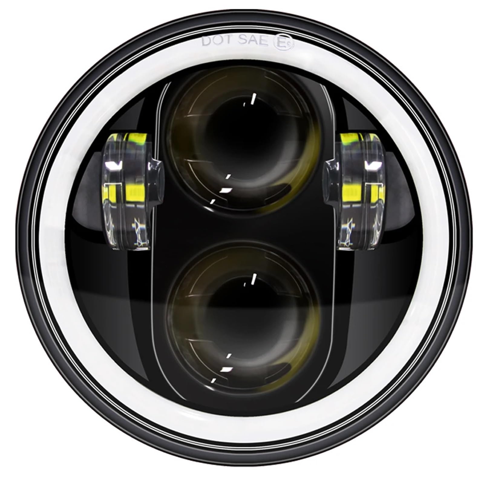 Światło Do Jazdy Pasuje do Sportster 1200 883 Street 500 750 5-3/4 cala okrągły reflektor 5.75 cala czarny efekt halo anioł oko reflektor LED Dirt Bike przednie światła(Ice Blue)