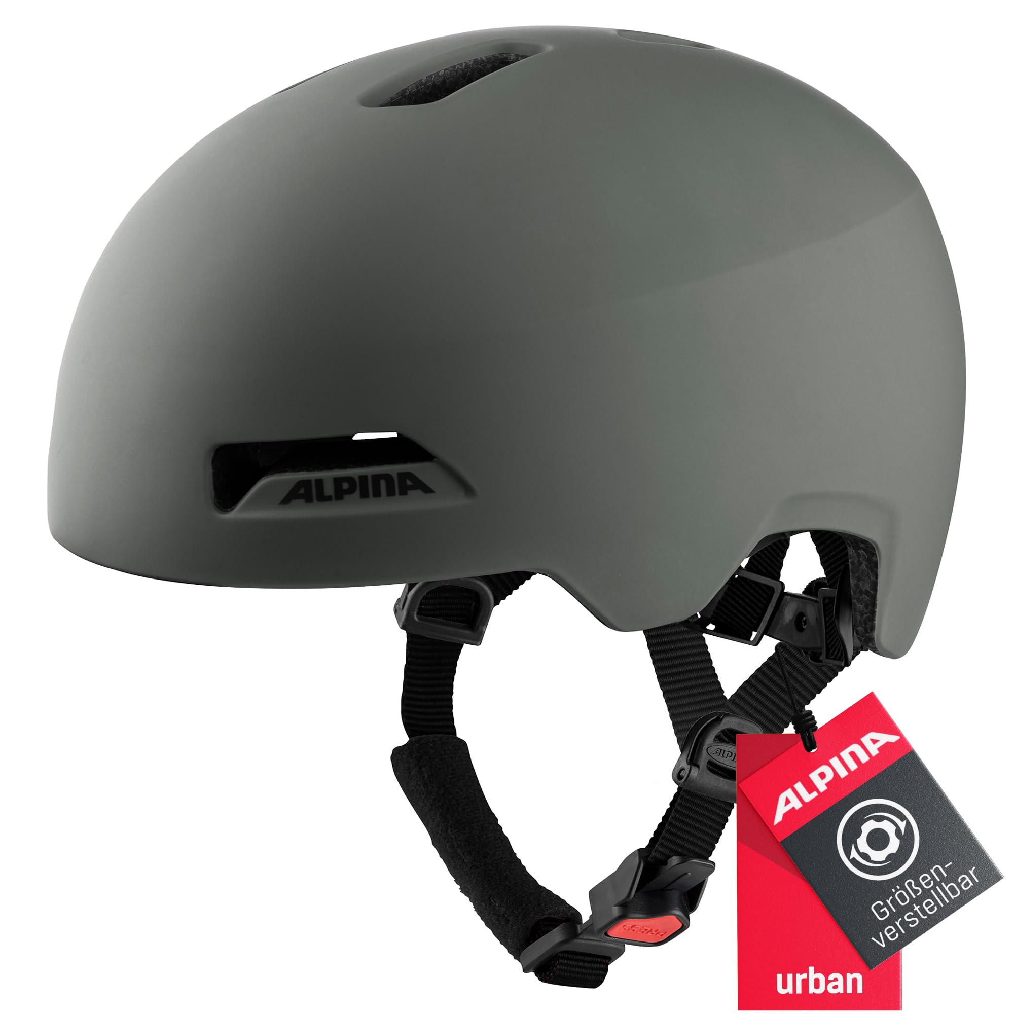 Alpina HAARLEM - Robuster, Individuell Anpassbarer & Leichter Urban Fahrradhelm Für Erwachsene, Coffee-Grey matt, 52-57 cm