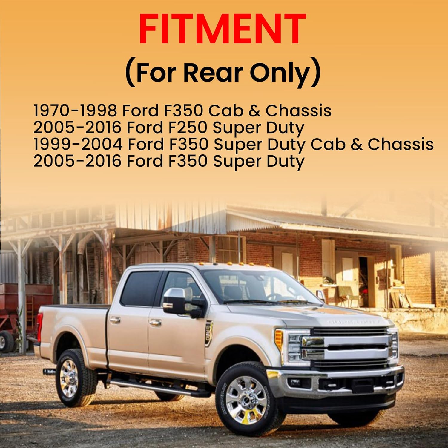 MILLISEC Rear Rubber Helper Suspension Springs Kits Compatible with 1970-1998 Ford F350 and 2005-2016 F250/F350 Super Duty, OEM Number Replaces# FRTT350F