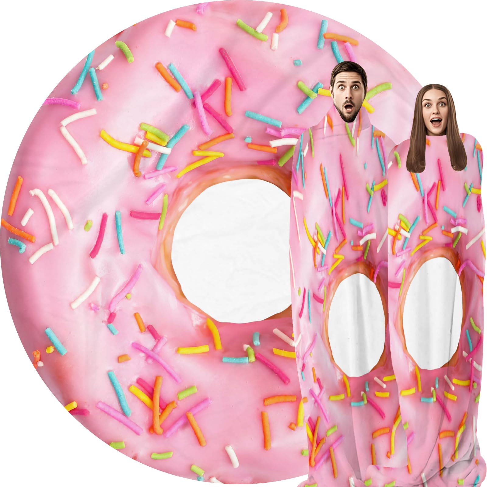 Abaysto Donuts Blanket for Girls Cute Pink Donuts Throw Blanket Novelty Realistic Food Blankets for Couch, Sofa for Kids Child Donuts Gifts 200CM