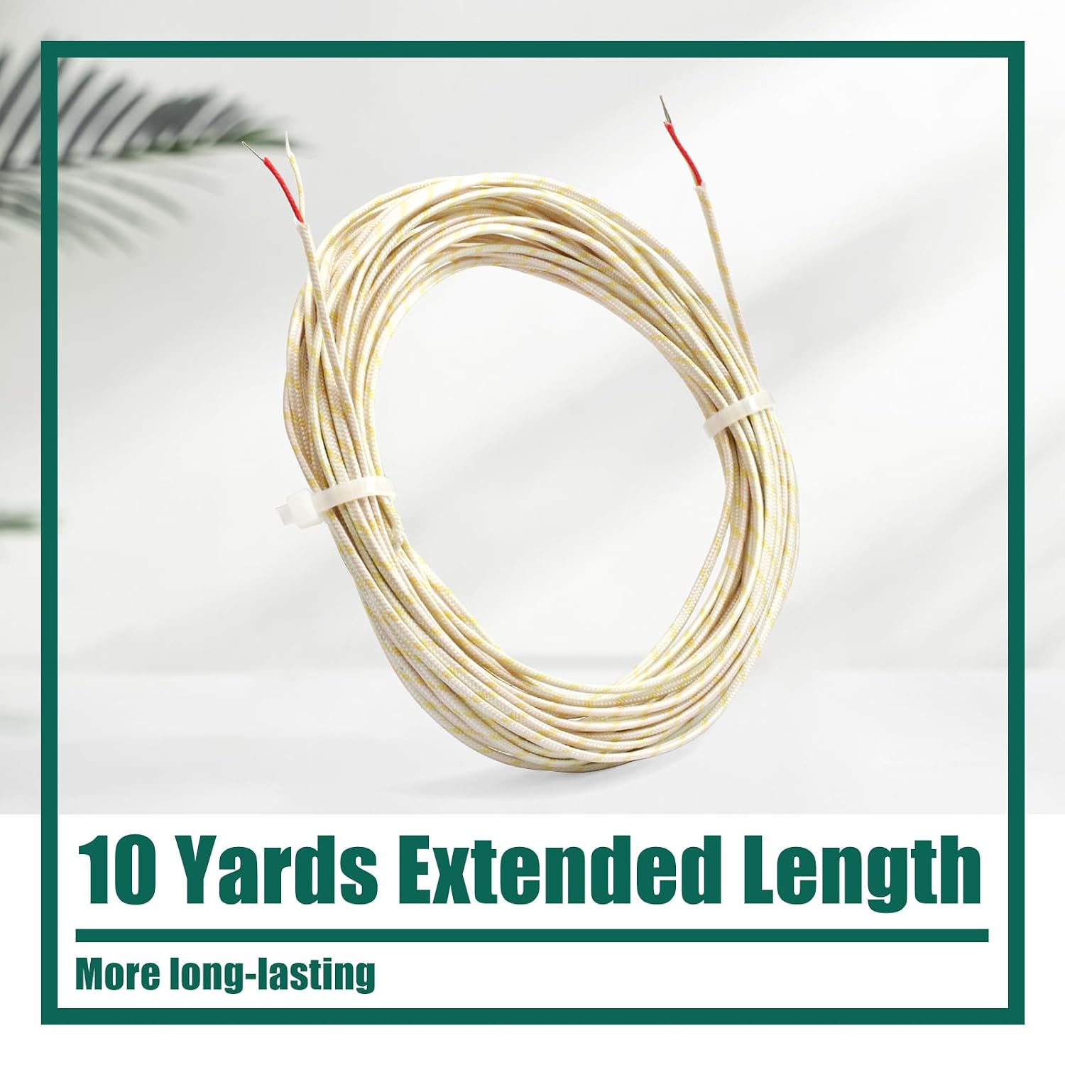 YUXIVCNE Type K Thermocouple Wire for Kiln Furnaces Industrial Lab Ovens, 10 Yards (354-Inch) AWG 24 Solid Yellow(Positive) / Red(Negative) 700℃ High-Temperature Resistant