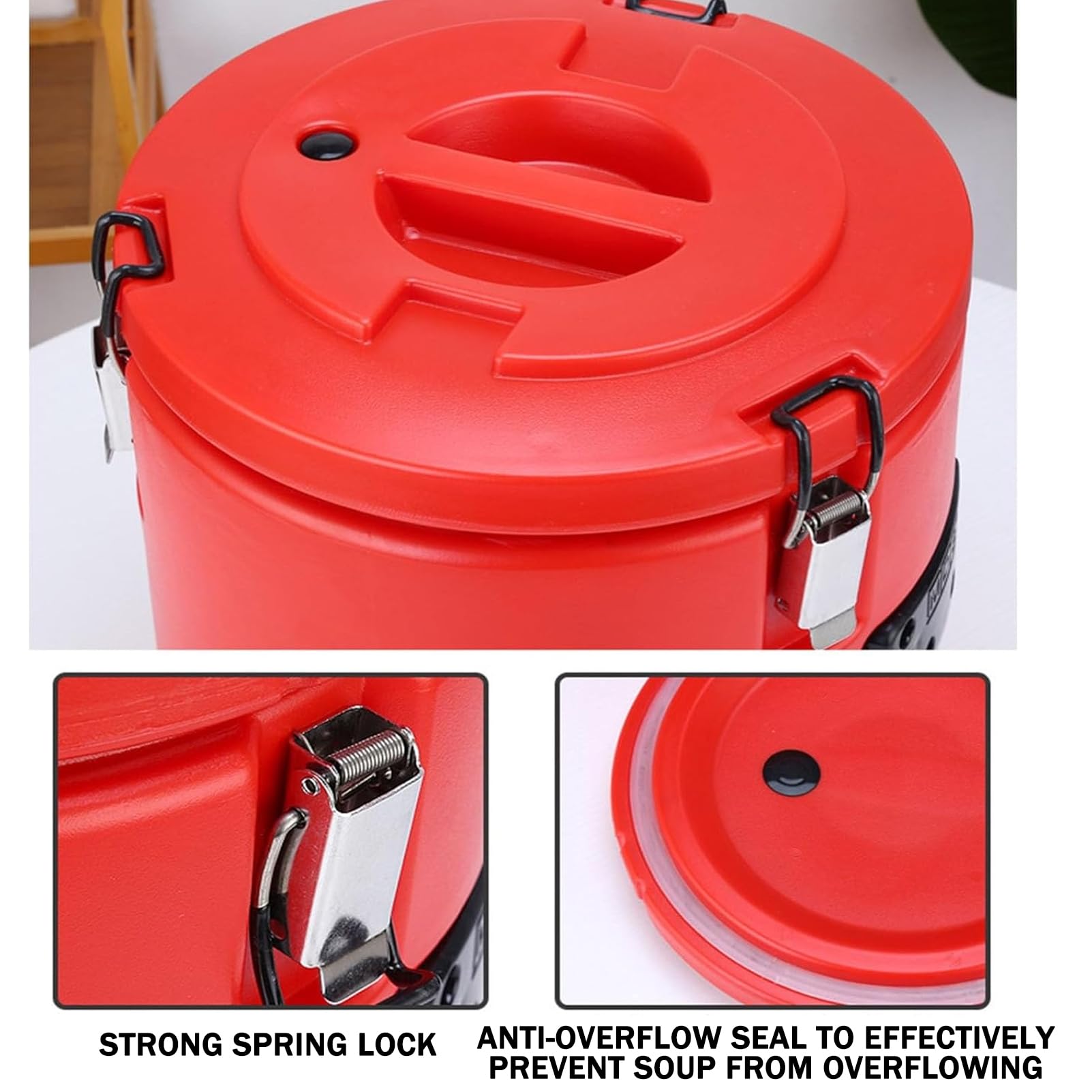 Contenitore termico per zuppe, in acciaio inox, rotondo, 30 l, per bevande calde e fredde, isolamento 24 ore, ideale per catering, uso commerciale