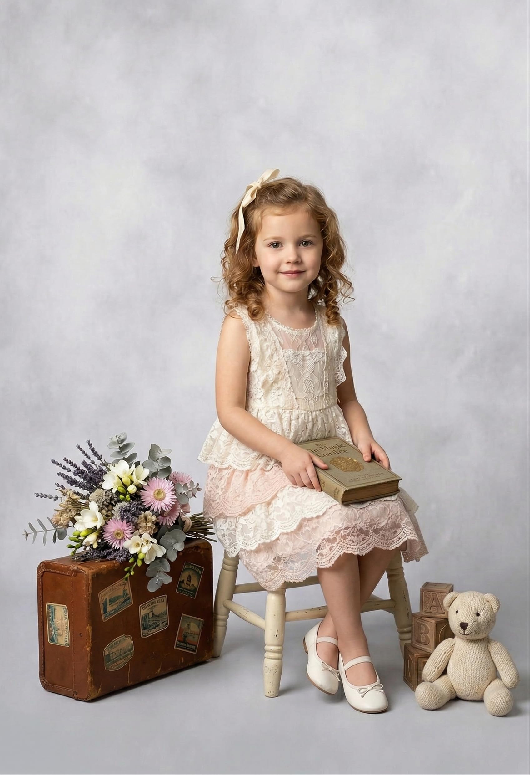 Kate Fotografie Hintergrund weiß 1,5x2,2m Retro-Fotostudio Rauchgrau Porträthintergrund Neugeborenes Porträtschießen Fotografie Hintergrund