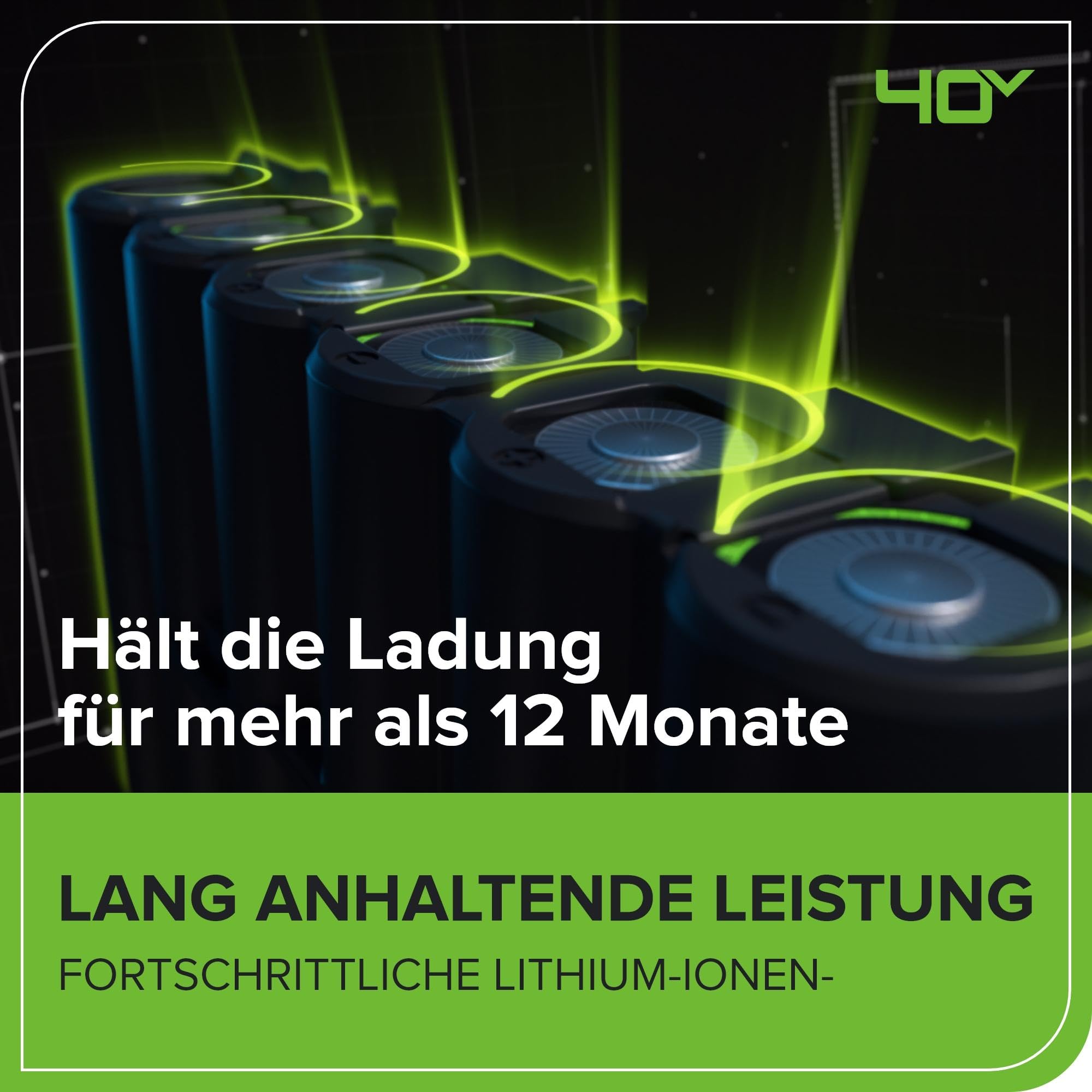 Greenworks G40PSF Akku Hochentaster, 20 cm Blattlänge, 8 m/s Kettengeschwindigkeit, 3,64 kg, automatisches Öl-System, 80 ml Öltank, 2.58m Stangenreichweite OHNE 40V Akku & Ladegerät, 3 Jahre Garantie