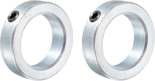 Miniatura 37 de MECCANIXITY Collar de eje de 1-3/8 pulgadas de diámetro de acero al carbono chapado en zinc, juego de collares de sujeción estilo tornillo, tono