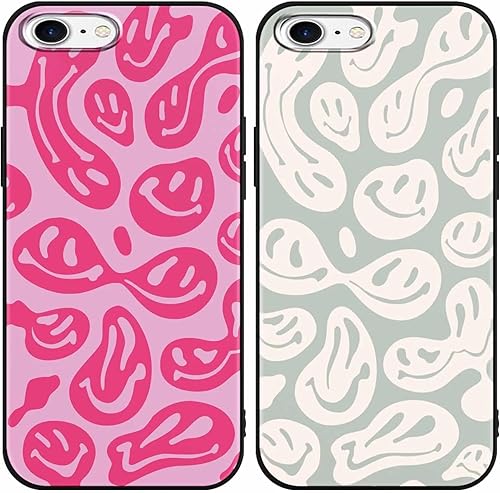 Miniatura 2 de Paquete de 3 fundas de teléfono Trippy Smile para iPhone 78SE 2020SE 2022 de 4.7 pulgadas, fundas de diseño estético de cara divertida, fundas de
