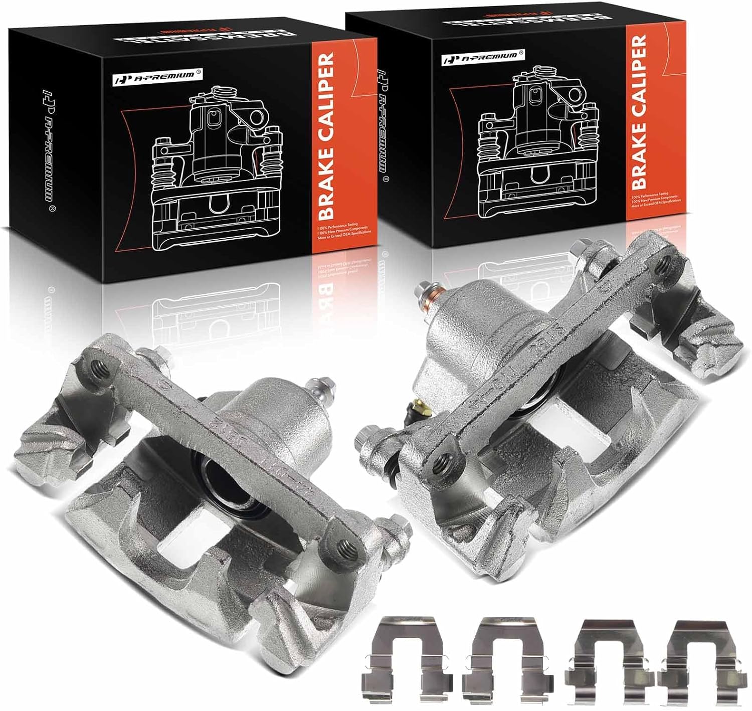 A-Premium Disc Brake Caliper Assembly with Bracket Compatible with Chevrolet Venture 1997-2005 Buick Rendezvous 2002-2007 Oldsmobile Silhouette Rear Left and Right Side 2-PC