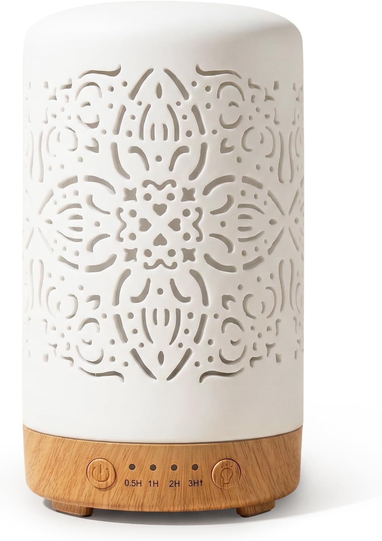 Earnest Living Essential Oil Diffuser for Home White Ceramic Aromatherapy Diffuser 100ml Timers Night Lights and Auto Off Function for Humidifier Electric Aroma Diffuser Office Gift