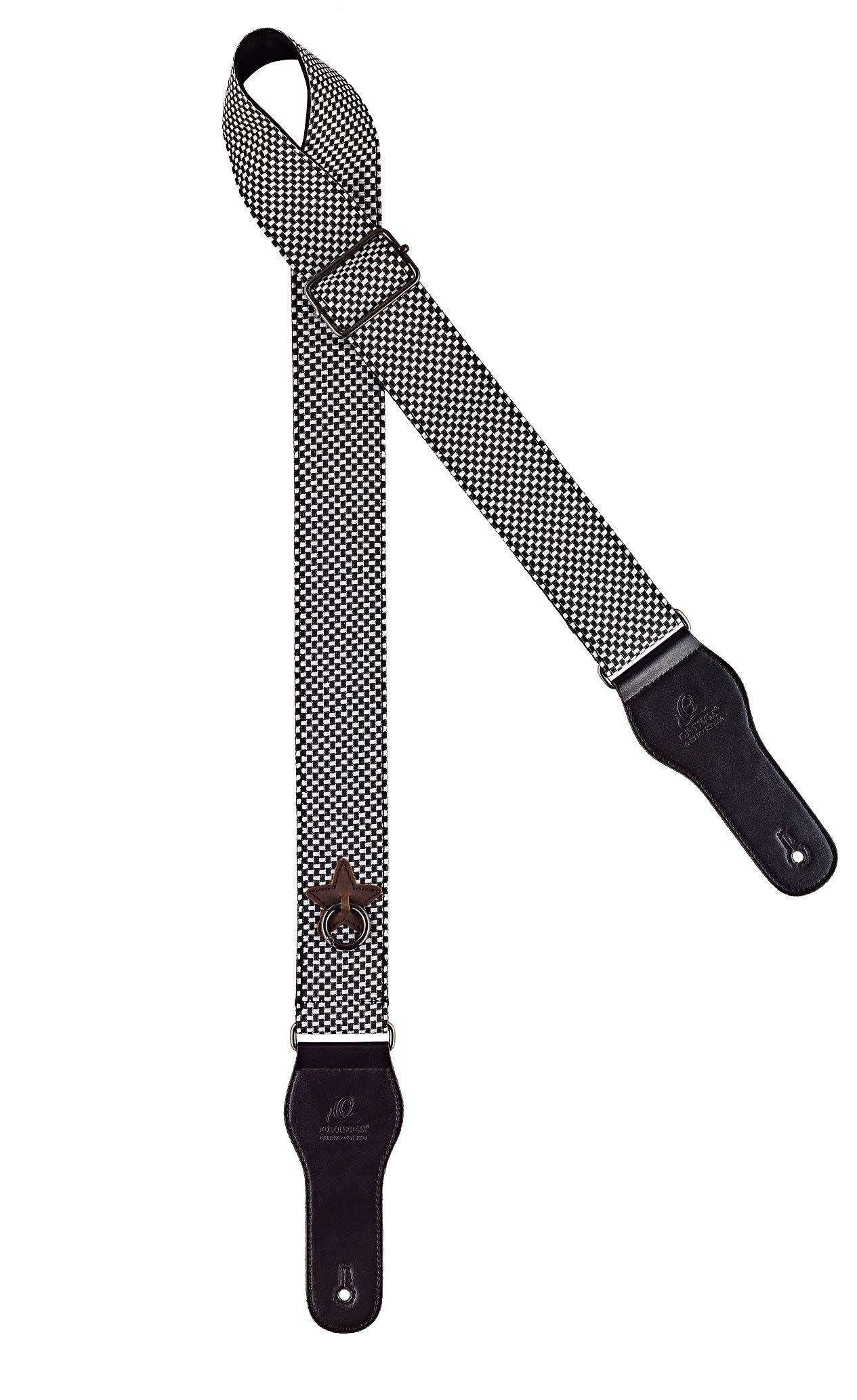 Ortega Guitars Adjustable Guitar Strap - Acoustic Guitar / Bass, Electric Guitar / Bass - Highland Series - Cotton, Grey (OCS-120)