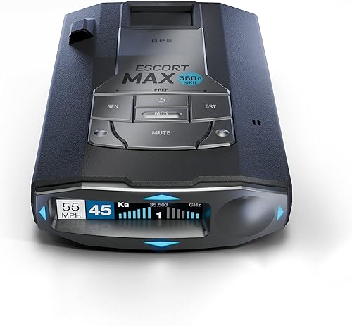 Escort MAX 360c MKII - Detector de radar láser de doble banda con Wi-Fi y Bluetooth, flechas direccionales de 360°, rango excepcional, alertas