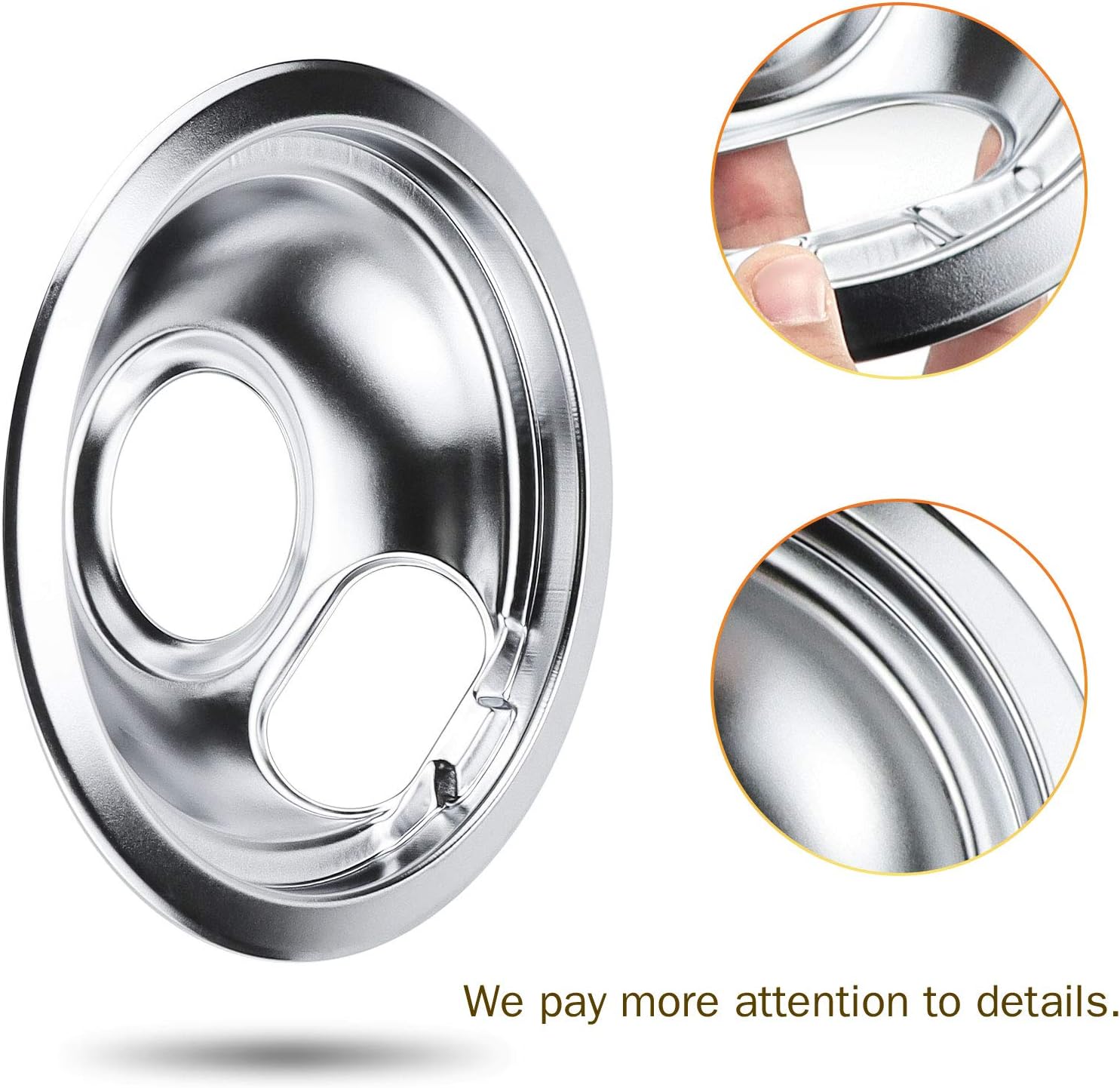 APPLIANCEMATES W10196405(1)&W10196406(3) Electric Stove Drip Pans Compatible with Whirlpool Electric Range Stove Burner Includes (1)8" and (3)6" Burner Drip Pans : Appliances