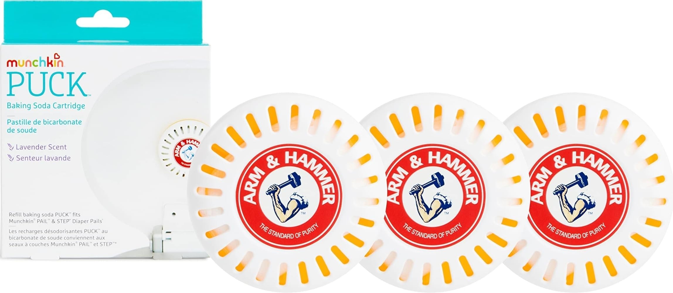 Arm & Hammer Puck Diaper Pail Deodorizer, Lavender, 3 Count