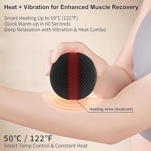 Miniatura 3 de Bola de masaje vibratoria con calor, 7 modos, memoria, liberación miofascial, bola de recuperación muscular de tejido profundo para masaje de puntos