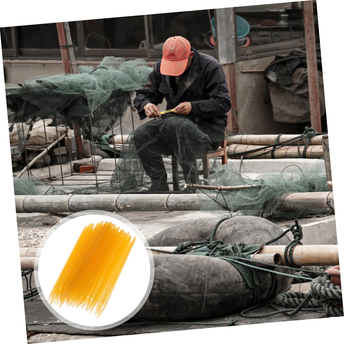 OHPHCALL 40pcs Fishnet Repair Tools Mending Shuttle Net Knitting Shuttles Fishing Tackle Accessories