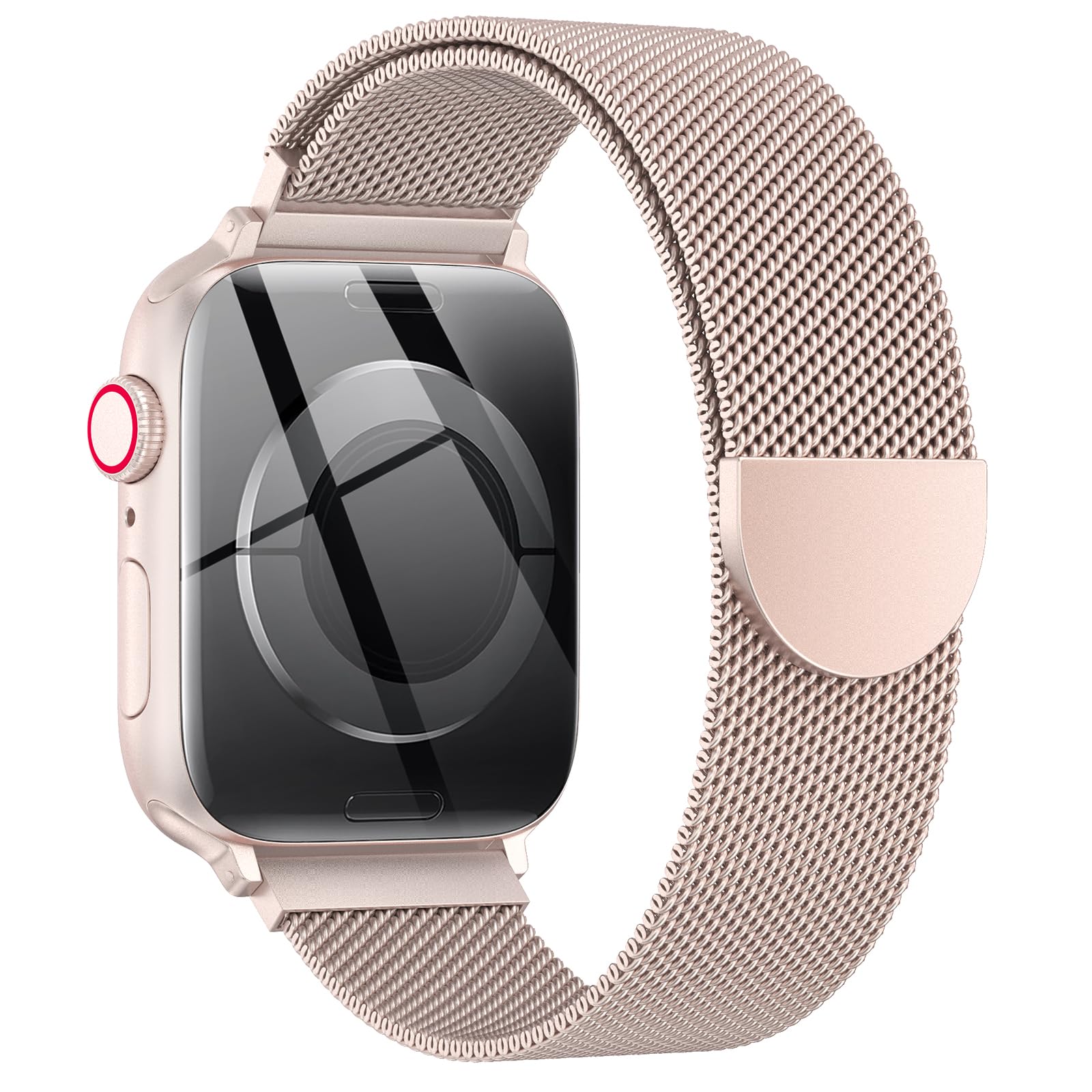 Original Milanese Loop Compatible with Apple Watch Straps 38mm 40mm 41mm 42mm 44mm 45mm 46mm 49mm Women & Men, Magnetic Clasp Adjustable Metal Bands for iWatch Series 11 10 9 8 7 6 5 4 2,Ultra 3,SE 3