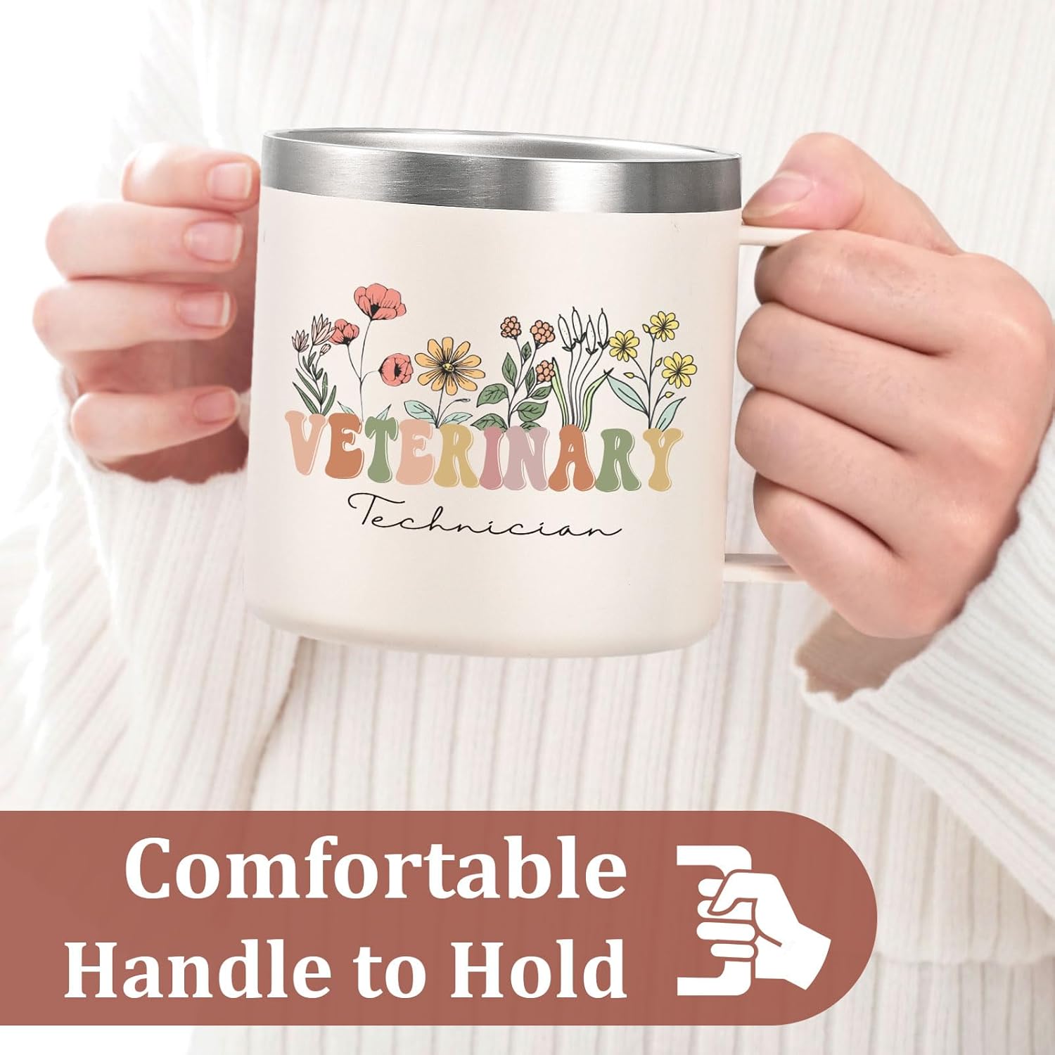 Lifecapido Vet Tech Gifts, Veterinary Technician 14oz Coffee Mug with Keychain, Vet Tech Week Christmas Birthday Gifts for Veterinarian Veterinary Technologists, Creamy - Image 5